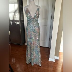 Sequin Multi-Color Prom or Special Event Gown fits like a 4-6 NWT!